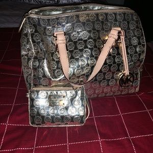 Metallic Gold Large Michael Kors Bag & Coin Pouch